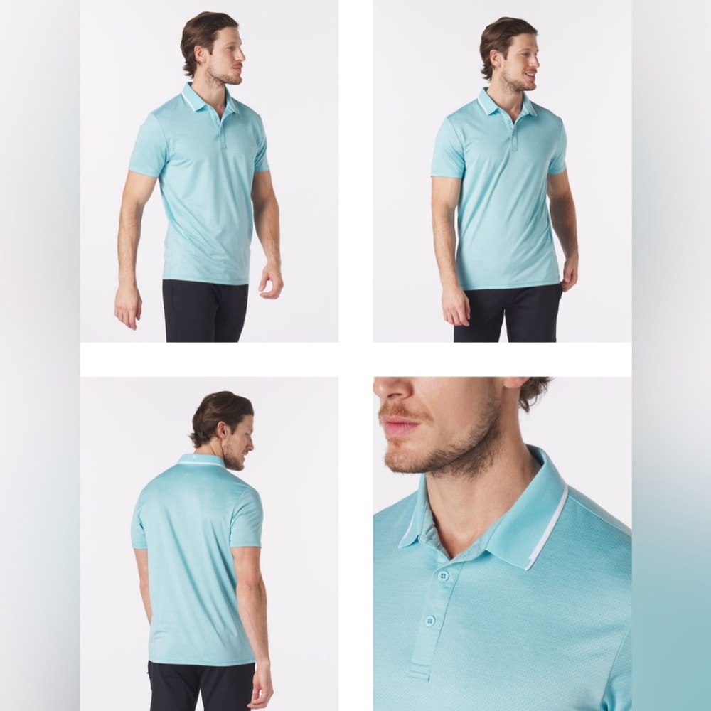 NWT Glyder Power Fade Polo, size large, HYDRANGEA color